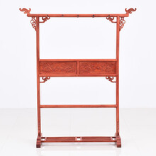 DFJXW F红木家具缅甸花梨（学名：大果紫檀）高低床 全实木 双人床明清古典仿古含床头柜 衣帽架