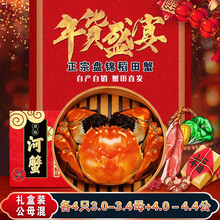 【盘锦馆】盘家人 中秋盘锦河蟹稻田蟹  鲜活海鲜水产 大闸蟹特大全母盘锦河蟹礼盒装顺丰空运直达冷链 3.0-3.4母蟹4只 + 4.0-4.4公蟹4只
