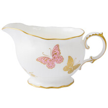 英国Royal Crown Derby德贝骨瓷糖缸奶缸下午茶彩蝶 奶罐