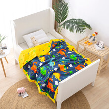 湘依幼儿园夏凉被儿童宝宝AB版卡通纯棉夏被夏季薄被子幼儿园午睡夏天空调被可机洗水洗120*150cm 恐龙星球 单夏被 120*150cm