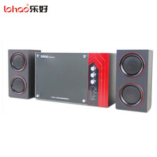乐好（LOHAO）2.1多媒体有源蓝牙音响HIFI发烧超重低音炮电脑音箱客厅家庭影院电视木质音箱 313（6.5吋无损解码-红黑款）