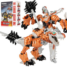 变形玩具金刚5 大黄蜂手动变形机器人收藏模型 儿童玩具汽车人手办 男孩益智小孩新年礼物儿童礼品 恐龙战神