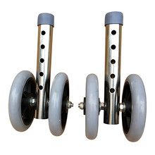 礼达康 助行器轮子 老人手推车脚轮 助步器双轮 助行架单轮 灰色双轮 28管