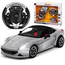 勾勾手（GOUGOUSHOU）遥控车儿童玩具车遥控汽车漂移毒药跑车男孩方向盘遥控赛车玩具 重力感应开门敞篷遥控车-灰色【大方向盘+手提包装】