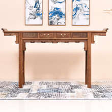 寻古红木家具非洲鸡翅木（学名：非洲崖豆木）中堂四六件套实木中式玄关桌堂屋桌子供桌佛台玄关台佛桌 单个条案：长198*宽45*高108cm