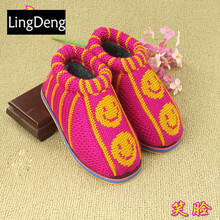 儿童毛线棉鞋牛筋底儿童棉鞋保暖棉鞋防滑耐磨手工编织毛线鞋成品 儿童01 24适合平时21-22