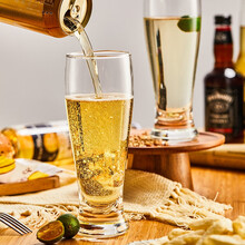 手工之家 啤酒杯 无铅玻璃收腰啤酒杯扎啤杯大容量果汁饮料杯玻璃水杯 2支装 450ml