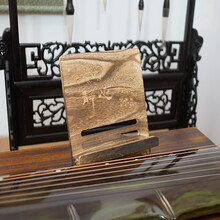 曲漾 桌面谱架乐谱架便携式原木色带木纹古琴谱架复古谱架 静心款【麦色】