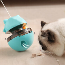 茨格曼 猫玩具逗猫棒猫咪转转风车玩具转盘逗猫玩具抓痒蹭毛器 不倒翁漏食球 蓝色