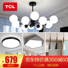 TCL照明led卧室吊灯客厅灯长方形现代简约灯饰北欧风格灯具套餐 【套餐以赠品形式体现】 魔豆-客厅12头二室两厅套餐E
