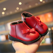 2020冬季棉鞋女宝宝0-3岁软底学步鞋加棉保暖小靴子公主鞋休闲鞋灵力鸭 棉鞋红色 15码内长11.5cm