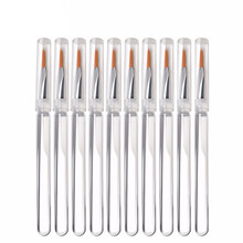 唇刷 口红刷唇刷一次性100支软毛便携小迷你口红唇膏棒化妆刷子初学者女柔软 透明杆尖头10支 无盒 人造纤维