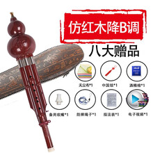 艺乐堂 葫芦丝胶木防摔c调降b调成人儿童初学演奏云南胡芦丝民族乐器可拆卸 升级铜套仿红木降B调【全套配件+葫芦丝盒】