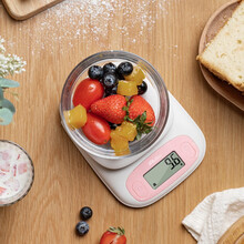 香山厨房秤克称0.1g 5kg电子秤称重电子秤食物珠宝秤小台秤烘焙家用食品中药秤天平克重秤微型克度 粉红色
