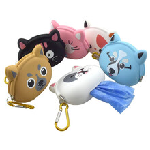 dogstory物外出硅胶垃圾盒 训练袋猫狗户外便携挂扣腰包拾便器 蓝色