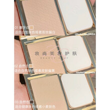 完日美记羽缎粉饼羽锻段补妆控油定妆遮瑕持久防水防汗李佳+7琦 01象牙白 内附粉扑 白皙皮肤