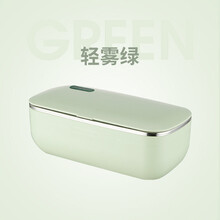 不锈钢加厚机械式加热饭盒上班族学生自热保温免注水热饭电热饭盒 绿色