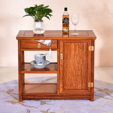 匠人塘红木家具缅甸花梨（学名：大果紫檀）餐边柜实木茶水柜新中式客厅厨房储物柜茶叶柜收纳柜 柜右：长80*宽38*高68cm