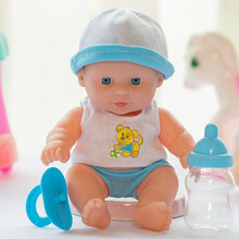 仿真婴儿洋娃娃玩具女孩全软胶育婴师模型月嫂培训会说话的假娃娃 521-U蓝色 237声+奶瓶+奶嘴