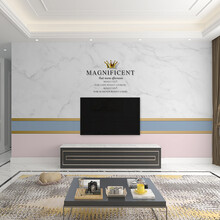 宝阁丽 3d北欧壁布电视背景墙壁纸5d现代简约客厅沙发背景壁纸几何线条大理石8d影视墙定制轻奢壁画 定制无缝壁画(联系客服选择自己要的图案) 5D进口凸凹丝绢布