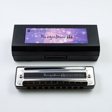 BoogieMan初学 十孔布鲁斯蓝调10孔口琴 BM Boogie man D调【黑色琴格】