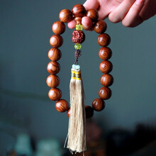 艺芝林 黄花梨车挂2.0/19颗黄金底貔貅配饰深山老料佛珠念珠男女情侣款首饰送礼佳品挂饰摆件文玩收 黄花梨车挂2.0/19颗