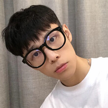 依岚傲雪黑框眼镜男潮网红同款黑色粗框抗蓝光防辐射平光镜 黑框