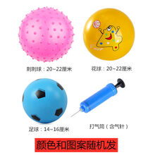 皮球儿童玩具幼儿充气玩具球宝宝球类玩具手抓球西瓜球玩具 卡通球+刺刺球+足球+气筒