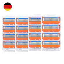 适用于吉列锋隐致顺手动剃须刀锋速5刀片男士5层刀头刮胡刀架 【4盒】橙色