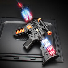儿童电动玩具枪声光玩具枪男孩宝宝发光八音枪冲锋枪机关枪 ZS.159(51CM黑色冲锋枪)
