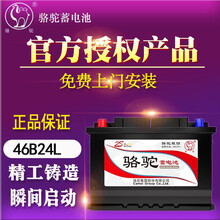 骆驼CAMEL蓄电池46B24LR（6QW45）全免维护12V45AH汽车电瓶上门免安装费 配送安装-旧电瓶收回 全球鹰GX2熊猫