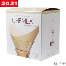 原装咖啡壶专用滤纸100张1-3杯/4-6杯 方形原色4-6人100张