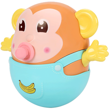 谷雨婴儿玩具咬胶萌猴不倒翁清爽蓝不倒猴幼儿女孩男孩早教安抚牙咬宝宝可啃咬玩具 清爽蓝萌猴不倒翁
