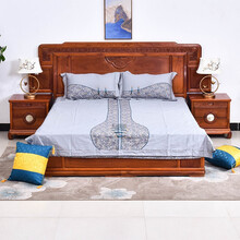 艺铭天下红木家具缅甸花梨（学名：大果紫檀）高低床实木双人床婚床中式 床