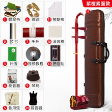 舒弗（LACHOUFFE）红木二胡乐器初学者入门考级成人儿童民族乐器胡琴直销 演奏-紫檀素面款+全套+【书本教程+把位贴+擦琴布