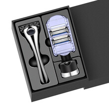 阿帕齐（Apache）3层手动剃须刀阿帕奇五层刮胡刀男士礼盒包装男友生日礼物 1刀架3刀头+沥水底座【金属手柄礼盒装】