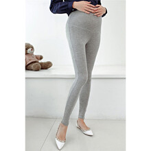 孕妇装秋季套装韩版潮妈假两件连帽卫衣春秋季孕妇打底裤宽松上衣N5 灰色托腹长裤 M【110斤内】