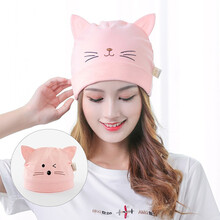 晶菁莲 月子帽春夏季纯棉产妇帽透气孕妇帽子产后坐月子用品 粉色月子帽+粉色宝宝帽