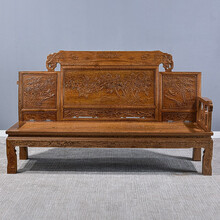 寻古红木家具非洲鸡翅木（学名：非洲崖豆木）沙发实木中式客厅全实木原木沙发椅组合 三人座/长沙发