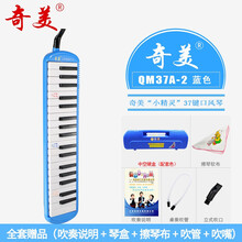 奇美口风琴37键32键口风琴儿童中小学生初学口风琴课堂教学口吹乐器演奏口吹琴 小精灵37键中空硬盒(蓝色)