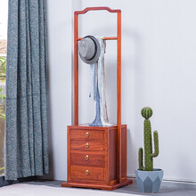 宗木府红木家具缅甸花梨（学名：大果紫檀）衣帽架实木简易中式多功能客厅卧室家用挂衣架落地架置衣架 衣帽架：长52*宽46*高111cm