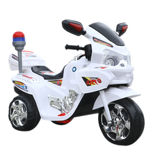儿童电动摩托车大号2-3-6岁男女宝宝三轮玩具电瓶可坐双人充电警灯小嘎子 白色大电双驱早教音乐