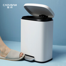 超邦（ caovbam） 脚踏式垃圾干湿分类客厅卧室厨房桶缓降静音带盖翻盖家用垃圾桶 GC3305-5L北极白