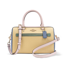 蔻驰 COACH 奢侈品 女士中号手提单肩斜挎波士顿包黄色皮质 C3428 IMS7D