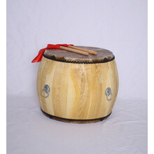 【保价30天】黄牛皮大鼓椿木白茬原木色高音战鼓寺庙鼓道士法器鼓民族鼓黑皮鼓 16寸黄牛皮战鼓52*50+鼓棒