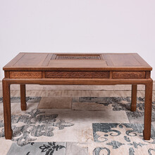 匠人塘红木家具非洲鸡翅木（学名：非洲崖豆木）茶桌椅组合实木茶桌功夫茶桌中式客厅办公室泡茶桌茶几茶台桌 单桌(不带电热炉) 长146宽86高71cm