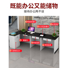 吧台收银台柜台商用小型美容院店铺服装店饭店亮光大气前台接待台领道（LINGDAO） 白色大理石色+黑大理石色 100x90x75cm