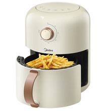 美的（Midea）空气炸锅家用多功能智能薯条机全自动不粘无油高温循环电炸锅 KZ18E101米白色