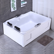 穹升双人浴缸酒店别墅工程按摩冲浪加热独立式亚克力成人家用浴缸 双人空缸 2M