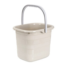 水桶塑料加厚长方形手提储家用拖把泡脚桶塑料桶方桶洗衣桶 卡其色  11L   1个装